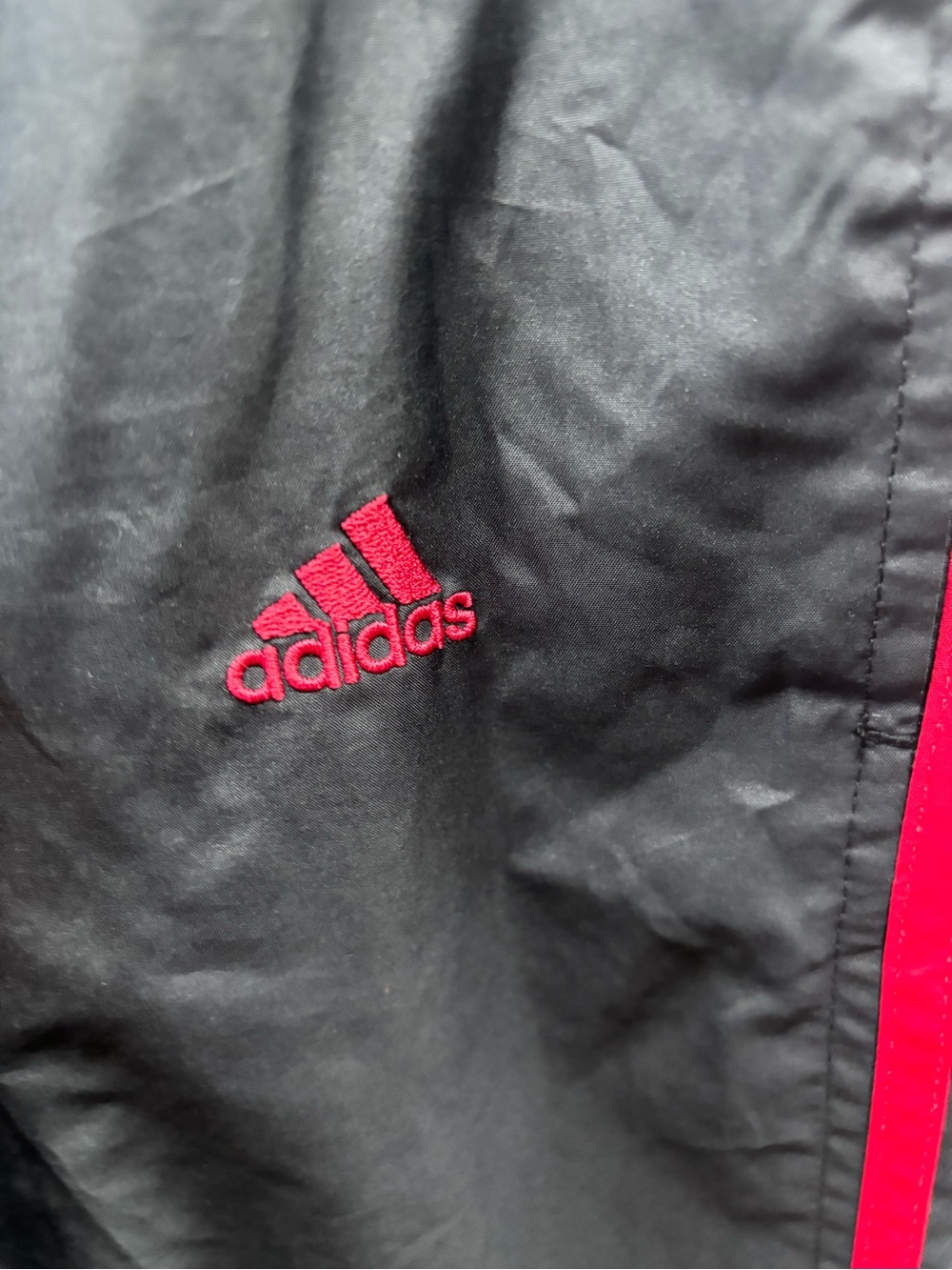 Vintage,adidas Black Track Pants with Red Side Stripes - Picture 3 of 5